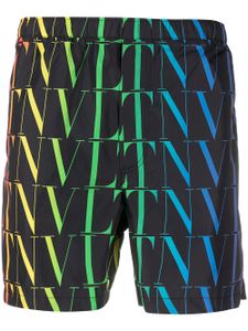 Valentino Garavani short de bain à logo imprimé - Noir