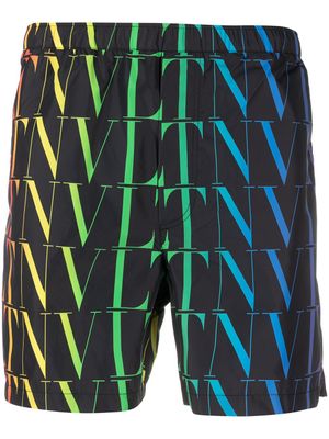 Valentino Garavani short de bain à logo imprimé - Noir