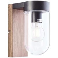BRILLIANT Wandlamp voor Buiten CABAR - E27 - 1x40W - Donker hout en zwarte kleuren