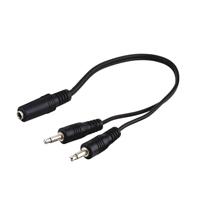 goobay 2x 3,5 mm mono > 1x 3,5 mm stereo adapter kabel