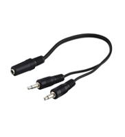 goobay 2x 3,5 mm mono > 1x 3,5 mm stereo adapter kabel - thumbnail