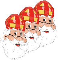 3x Wanddecoratie Sinterklaas 62 cm