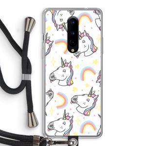 Rainbow Unicorn: OnePlus 8 Transparant Hoesje met koord
