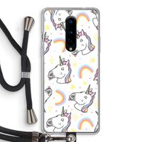 Rainbow Unicorn: OnePlus 8 Transparant Hoesje met koord