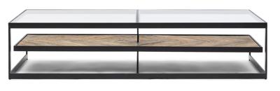 Rivièra Maison Salontafel 'Graydon' Essenhout en Glas, 180 x 80cm
