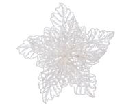 Poinsettia plastic d23h10 cm wit Everlands - Everlands