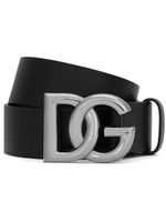 Dolce & Gabbana ceinture en cuir à logo DG - Noir