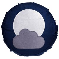 Yogi & Yogini Meditatiekussen Katoen Rond Blauw - Maan -  23 x 8 cm - thumbnail