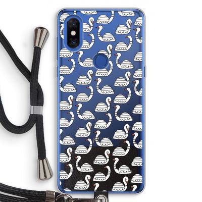 Zwanen: Xiaomi Mi Mix 3 Transparant Hoesje met koord