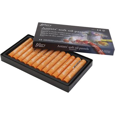Gallery Oliepastel, L: 7 cm, d 11 mm, dikte 11 mm, oranje, 12 stuk/ 1 doos