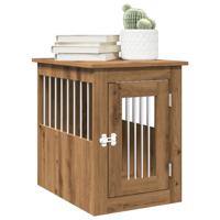 Hondenbench 45x62x59 cm bewerkt hout artisanaal eikenkleurig