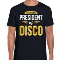 President of disco feest t-shirt zwart voor heren - Disco verkleedshirts