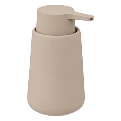 5Five Zeeppompje/zeepdispenser Cocoon - kunststeen - beige - 300 ml - keuken/badkamer/toilet