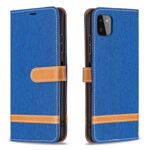 Samsung Galaxy A53 hoesje - Bookcase - Pasjeshouder - Portemonnee - Vintage - Stof - Kunstleer - Blauw