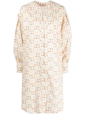 TWINSET robe en popeline à logo imprimé - Tons neutres