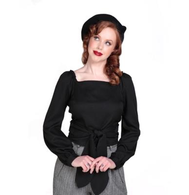 Collectif Maud Wrap Top Black -XXL