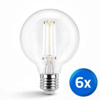 Slimme filament lamp - dual white 7w e27 fitting - g95 model - voordeelset van 6