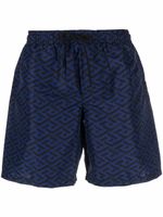 Versace short de bain Greca à logo imprimé - Bleu - thumbnail