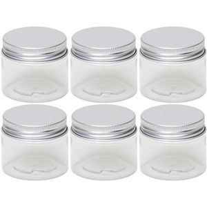 6x Kunststof weckpotten/inmaakpotten 50 ml met schroefdeksel