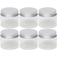 6x Kunststof weckpotten/inmaakpotten 50 ml met schroefdeksel