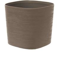 Vaso con riserva d'acqua - GARDEN ID Respect - Tortora 40 x 40 cm - 100% rifiuti domestici - 100% riciclabile - Superficie strutturata.