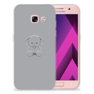 Samsung Galaxy A3 2017 Telefoonhoesje met Naam Grijs Baby Olifant Samsung Galaxy A3 2017 Telefoonhoesje met Naam Grijs Baby Olifant