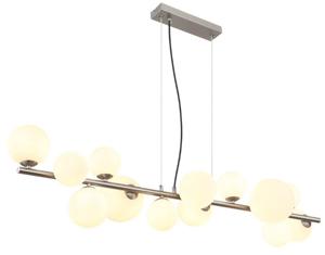 Globo Design hanglamp Riha nikkel met wit glas 56140-13H