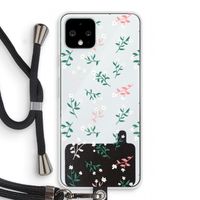Small white flowers: Pixel 4 Transparant Hoesje met koord