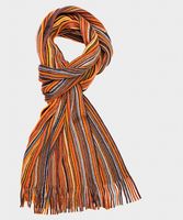 Michaelis Sjaal Oranje Multicolour Gestreept - thumbnail