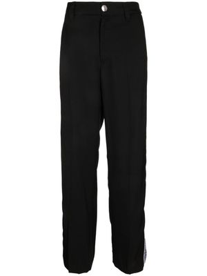 Versace pantalon en gabardine à rayures signature - Noir