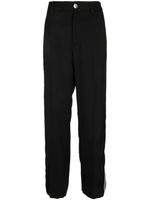 Versace pantalon en gabardine à rayures signature - Noir
