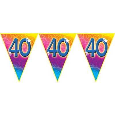 Verjaardag thema 40 jaar geworden feest vlaggenlijn van 5 meter