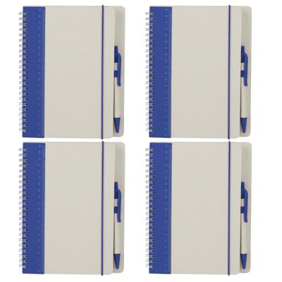 Notitieboekje / opschrijfboekje A5 - 4x - blauw - Harde kaft - 18 x 21 cm - 70 pagina's - met liniaa