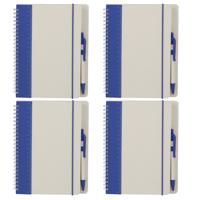 Notitieboekje / opschrijfboekje A5 - 4x - blauw - Harde kaft - 18 x 21 cm - 70 pagina's - met liniaa