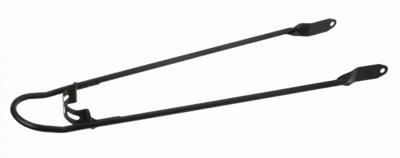 Spatbordstang 28" met bumper en 6mm gat - mat zwart