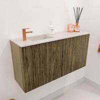 Toiletmeubel Mondiaz Joya Dlux | 80 cm | Meubelkleur Dusk | Faye wastafel Meli Wasbak Links | 1 kraangat