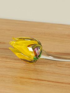 Tulp glas multicolor geel +/- 50 cm.