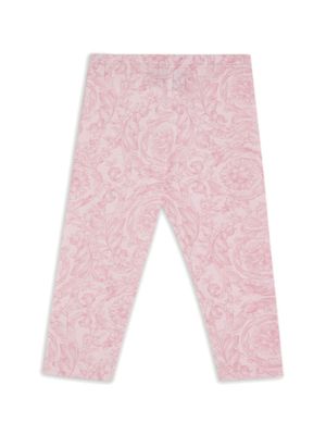 Versace Kids legging à motif baroque - Rose