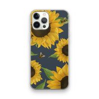 Sunflower and bees: iPhone 12 Pro Transparant Hoesje
