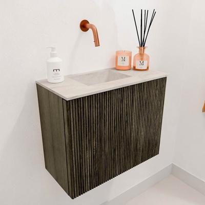 Toiletmeubel Mondiaz Joya Dlux | 50 cm | Meubelkleur Shadow | Faye wastafel Ostra Wasbak Links | Zonder kraangat(en)