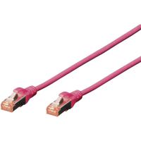 Digitus DK-1644-020/MG RJ45 Netwerkkabel, patchkabel CAT 6 S/FTP 2.00 m Magenta Halogeenvrij, Verdraaide paren 1 stuk(s) - thumbnail