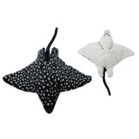 Cornelissen pluche Adelaars rog knuffel - zwart/wit - 19 cm - zeedieren - vissen - cadeau - roggen