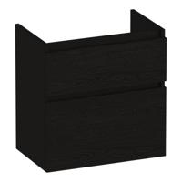 Brauer Delight - Onderkast Ondiep - 60 cm - met 2 Softclose Lades Greeploos en 1 Sifon Uitsparing - Timber Black