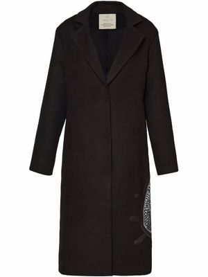 Unreal Fur manteau Munga à broderies - Noir