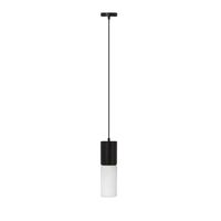Home sweet home cilinder hanglamp zwart metaal / wit glas