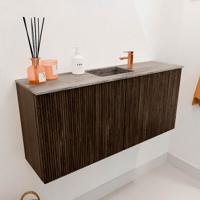 Toiletmeubel Mondiaz Joya Dlux | 90 cm | Meubelkleur Walnut | Faye wastafel Oza Wasbak Midden | 1 kraangat