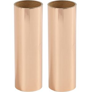 2x rollen rose gouden hobby decoratiefolie 50 cm