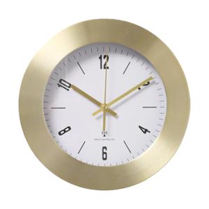 Wandklok/muur klok Las Vegas - Goud metallic - Dia 30 cm - metaal/glas