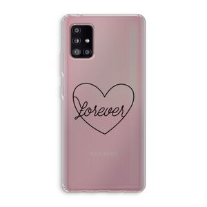 Forever heart black: Samsung Galaxy A51 5G Transparant Hoesje