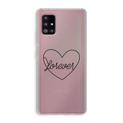 Forever heart black: Samsung Galaxy A51 5G Transparant Hoesje